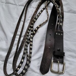 Womens Harley-Davidson Leather Belt with Silver Accents